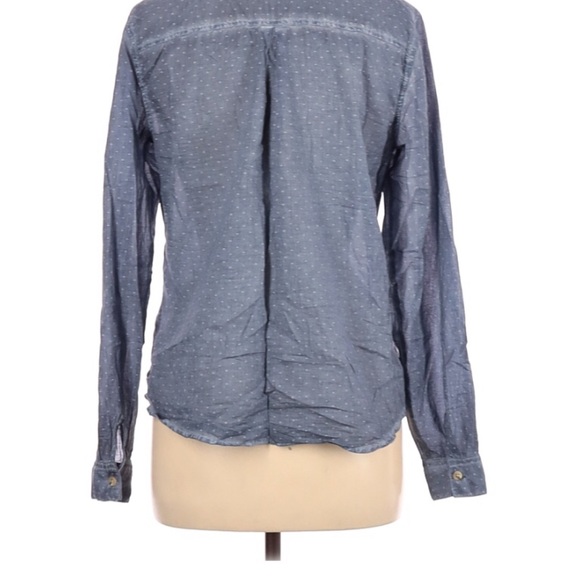 Maurice’s cotton stars and dots blue button front Shirt - Picture 2 of 3